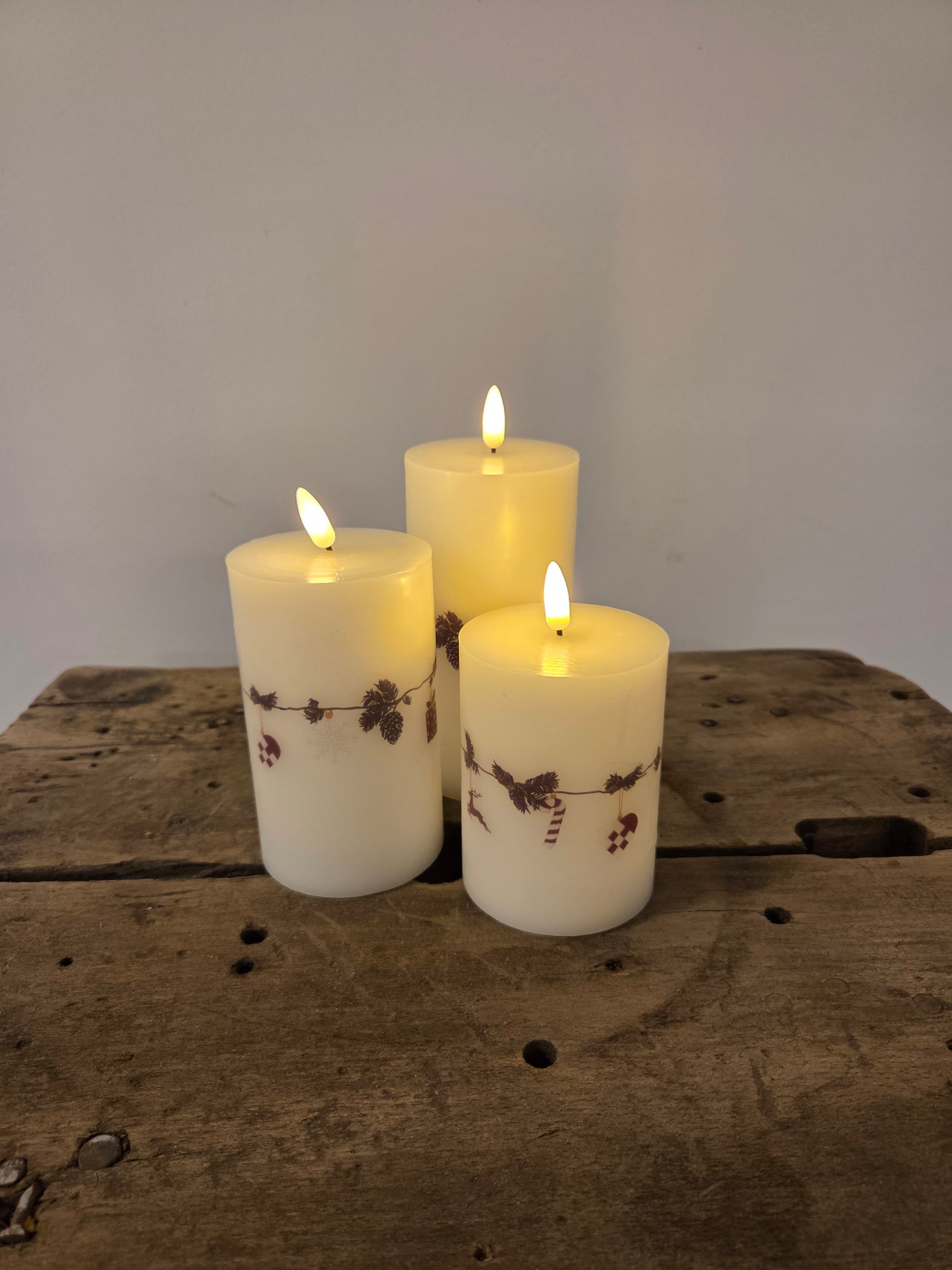 Jule-LED lys med fjernbetjening | Sæt af 3