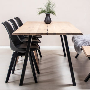 Plankebord i massiv eg | Model Curve Med B4 stel