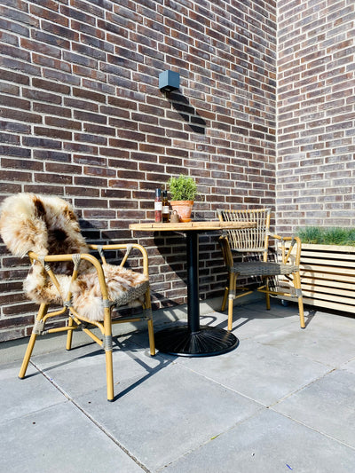 Cafébord af Kabeltromle på Fenris Stel