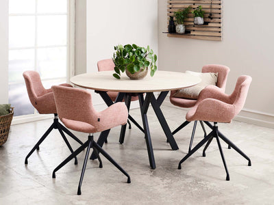 Rundt Spisebord i Massiv Eg | Model Miami med Udtræk