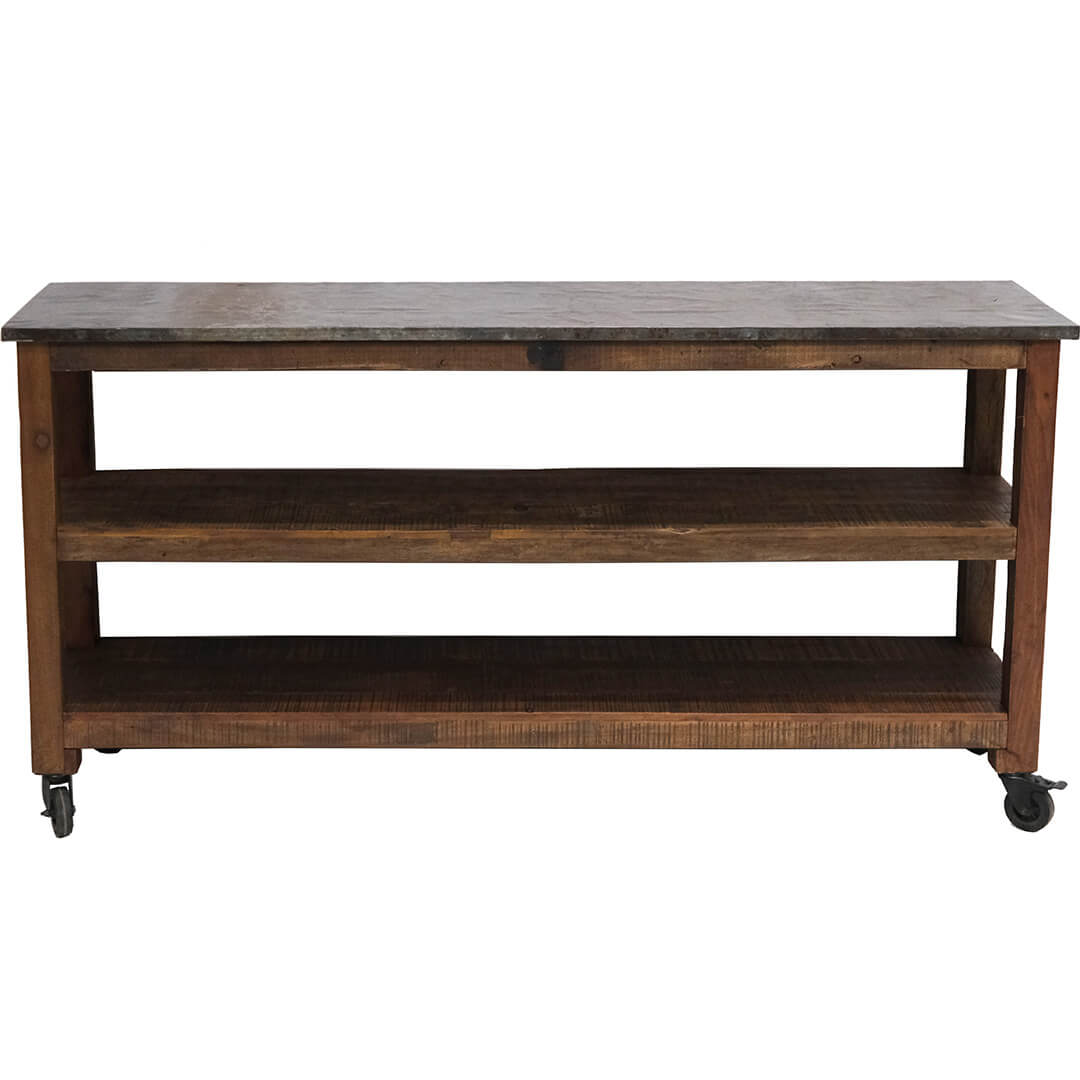 Rustik konsolbord med metaltop