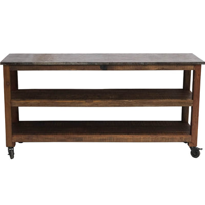 Rustik konsolbord med metaltop