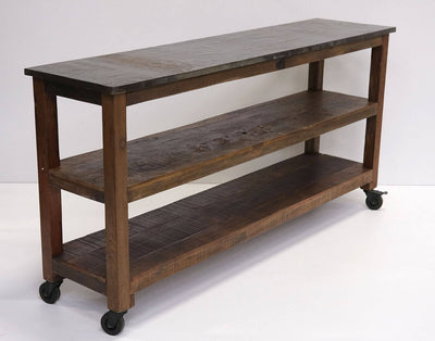 Rustik konsolbord med metaltop