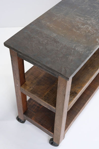 Rustik konsolbord med metaltop