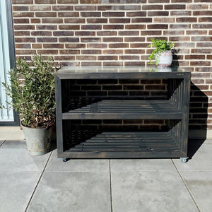 Arbejdsbord af Brede traller | Sortbejdset