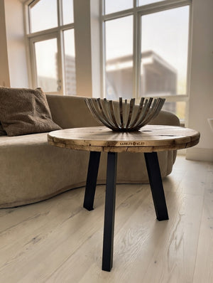 Sofabord af Kabeltromle | Sort stålstel